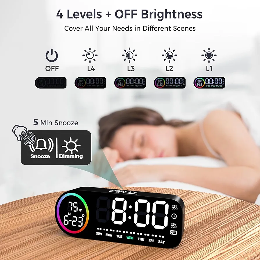 RUISUNG RS-2708 digital LED clock - صورة 6