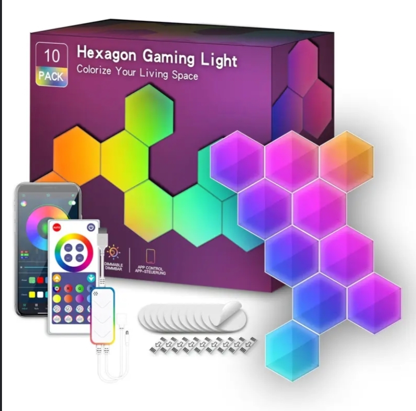 smart hexagon gaming wall lights